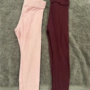 Kate Quinn lot of 2 Pink and Maroon Kids Leggings